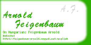 arnold feigenbaum business card